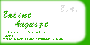 balint auguszt business card