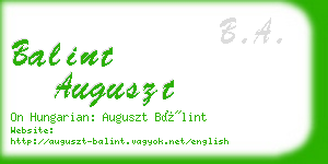 balint auguszt business card